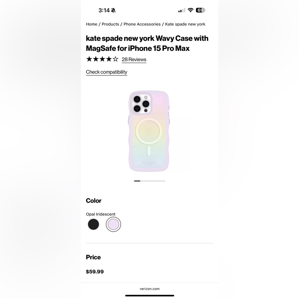 Kate Spade Iridescent iPhone 15 pro max Case